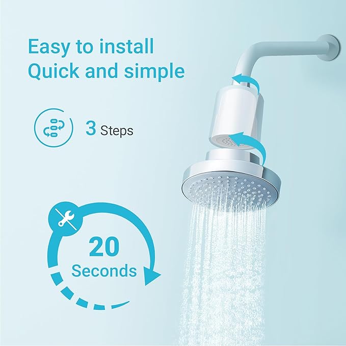 AQUA CREST Shower Filter Replacement for JOLIE® FILTERED SHOWERHEAD, Steady Water Pressure Shower Filter Replacement Cartridge, 1 Pack