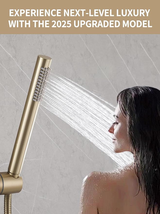 Weshi Shower Slide Bar Handheld Shower with Hose, Bathroom Handheld Shower Head, Slide Bar Hand Shower with spray, High Pressure Shower Head Height Adjustable with 59 Inch Stainless Steel Hose