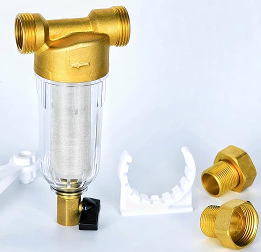 50 Micron Spin Down Sediment Filter for Whole House and Well Water, Reusable Washing Machine Water Filter, BPA-Free Pre-Filter