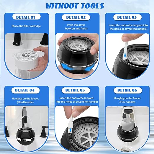 Bath Filter for Tub Faucet with 2 Filters, Bathtub Filter 10 Stages Water Filter 2,500 Gallons of Filtration Shower Water Filter Healthier Skin and Hair