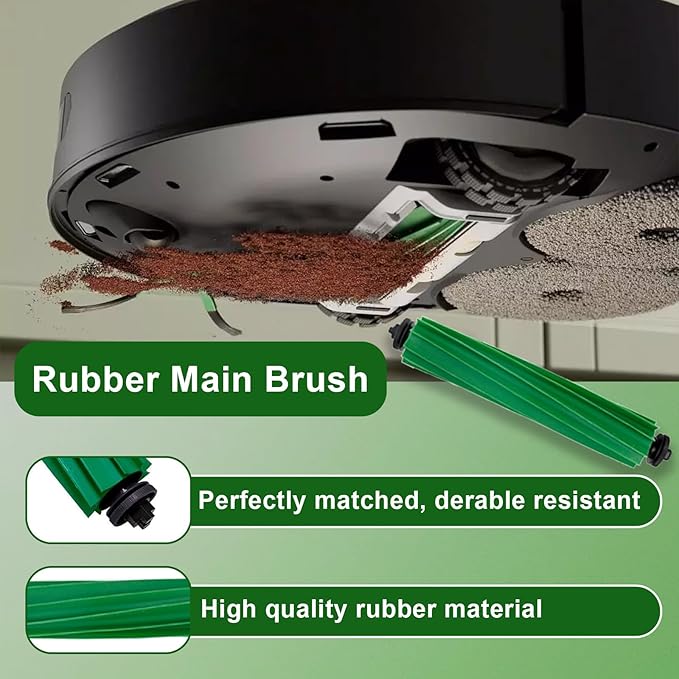 Accessories Kit for iRobot Roomba Plus 505 Combo/Plus 405 Combo, Replacement Parts Include 1 Main Brush, 4 Dust Bags, 6 Mop Pads, 4 HEPA Filter, 4 Side Brushes