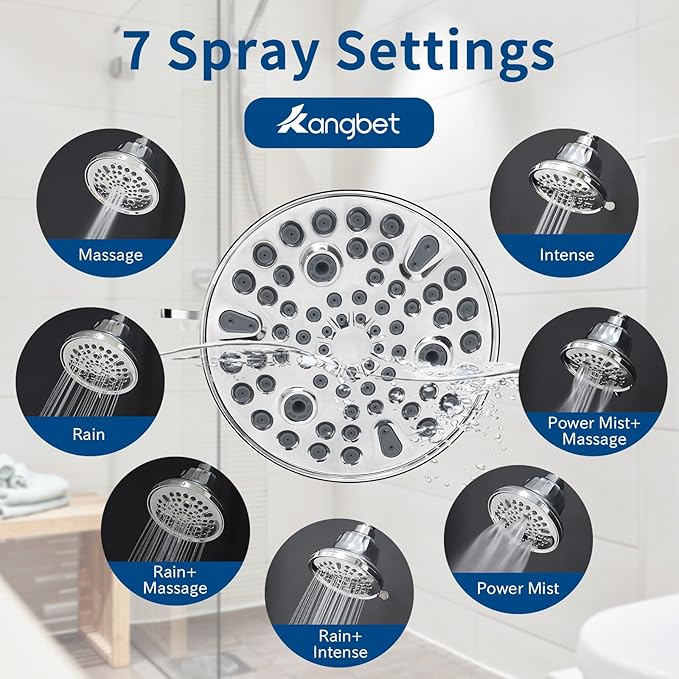 Filtered Shower Head | High Pressure Shower - Filter for Hard Water | Reduces Impurities | Stops Hair Loss, Soothes Dry Skin & Scalp - Chrome