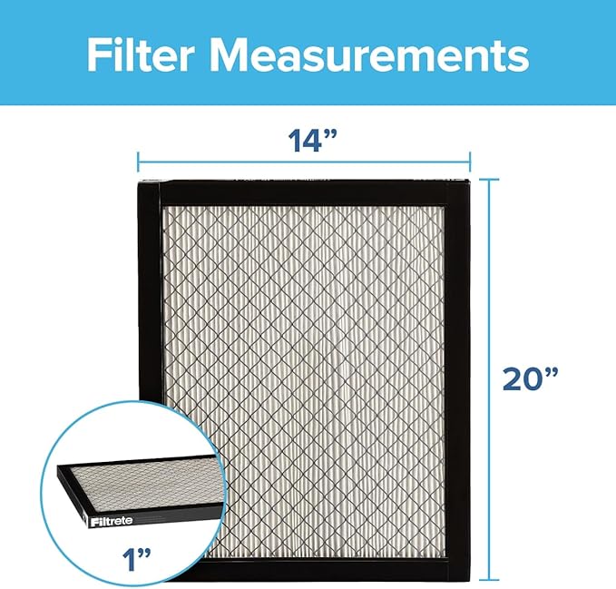 Filtrete 14x20x1 Air Filter, MPR 2800, MERV 14, Healthy Living Ultrafine Particle Reduction 3-Month Pleated 1-Inch Air Filters, 2 Filters