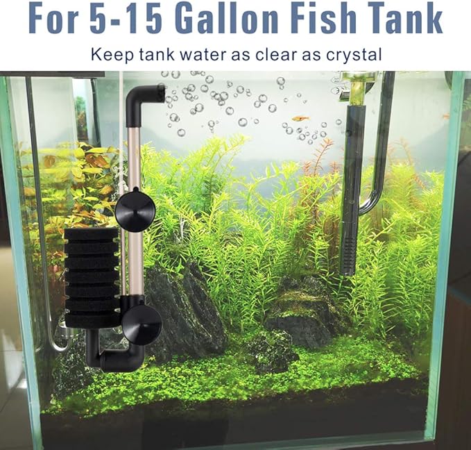 hygger Aquarium Single Sponge Filter for Small Fish Tank 5-15 Gallon