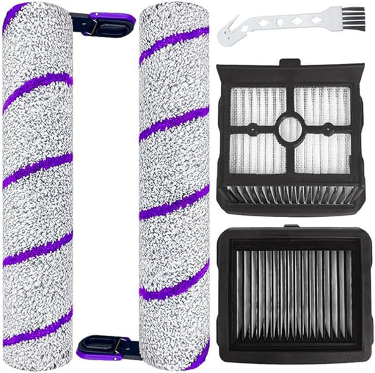Brush Rollers And Filters Replacement Kit Compatible With Narwal S20 Pro Wet Dry Vacuum Cleaner, Accessories Include 2 Hepa Filters＆2 Brush Rollers