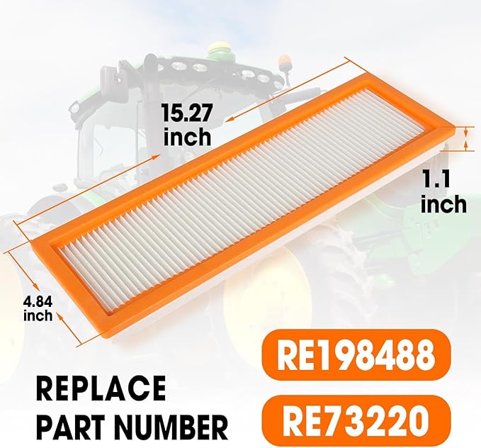 2Pack Cabin Air Filter Replacement for John Deere Tractor 5525 5320 5325 5420 5425 5525 5725 6110D 6115D 6140D 6603 Replaces RE198488 PA30086 WP10160 RE73220