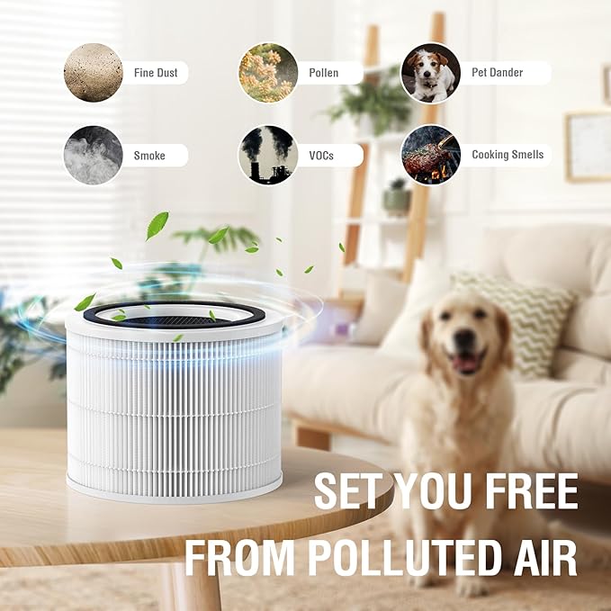 Air Filter Replacement Compatible with Puro 240 Air Purifier, 3-in-1 Filtration System Filter Replacement, HP-14 with Activated Carbon Filter, 4-Pack