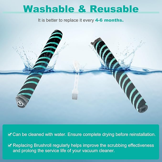AZ4000 AZ4002 AZ3901 Soft Brush Roller Replacement Parts Compatible with Shark POWERDETECT Upright Vacuum Cleaner, 2 Brushroll, 1 Cleaning Brush, 468FP4000