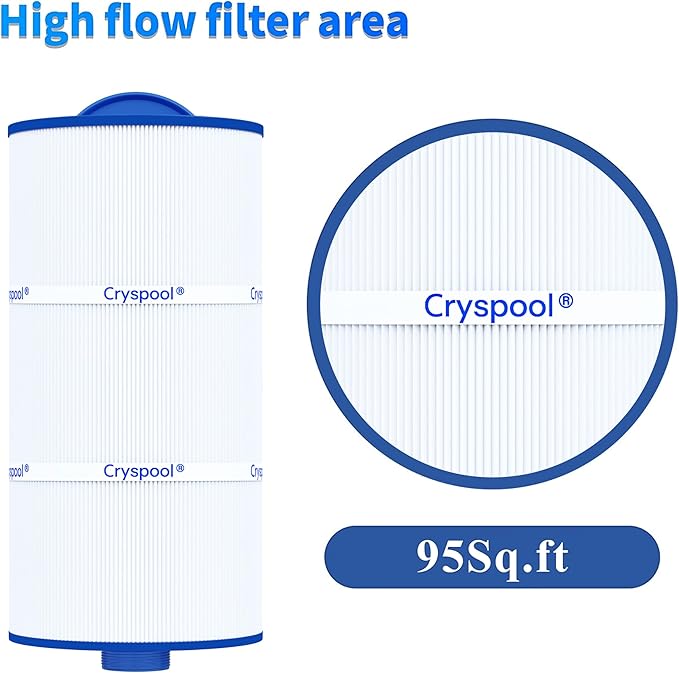 Cryspool® 08009 Spa Filter Compatible with 2540-381, J-200 Series Hot Tubs from 2007 Onwards, PSD95-F2L, 8CH-102, FC-2781, 95 Sq. Ft Hot Tub Filter Cartridge, 1 Pack