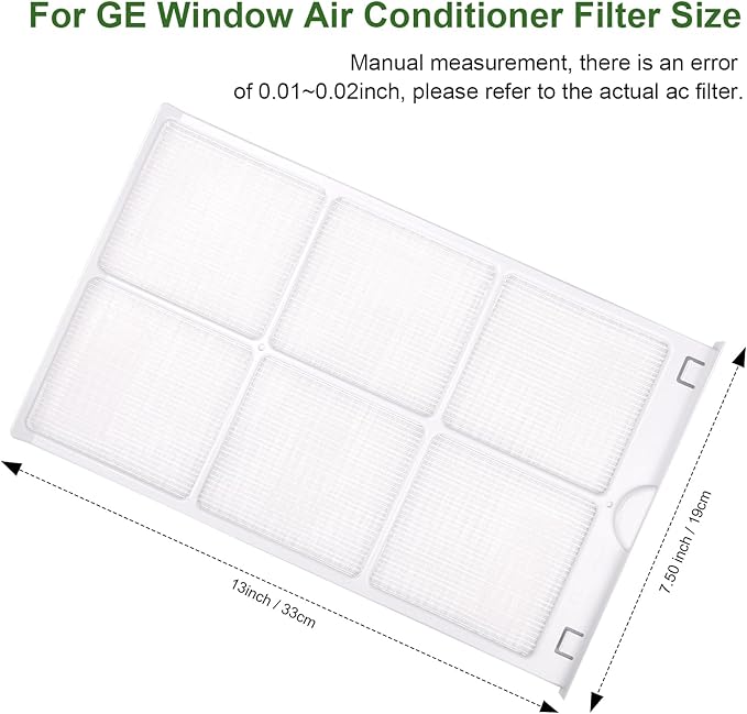 WJ85X21746 for GE Window Air Conditioner Filter Replacement Replaces AP6280063,4588851, A0010209471,for GE Window Ac Filter Fit for GE AHQ06LYQ1,AHR05LWQ2,AHQ06LYW1 More, for Ge Air Conditioner Parts