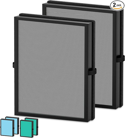 MK04 Air Filter Replacement for AROEVE MK04 Air Puri-fier, H13 Ture HEPA Filter for Dust Pet Dander Smoke for Bedroom, Replace Part# MK04LX Filter, Enhanced Smoke Removal Version, 2Pack