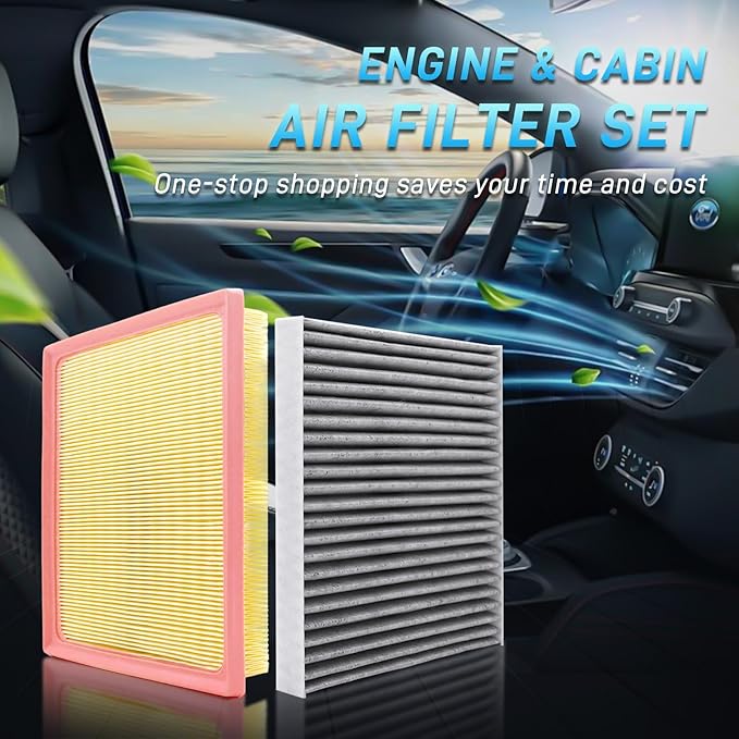 Cabin Engine Air Filter Kit CF12157 & CA12295 Compatible with 2019-2022 Ascent, 2018-2021 Crosstrek, 2017-2023 Impreza, 2020-2023 Legacy, 2020-2023 Outback