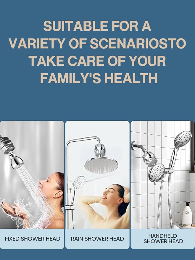 Cobbe HD HEAVY DUTY High Output Shower Filter 2 Pack – 99% REMOVAL Shower Head Filter for Hard Water, Heavy Metals, Chlorine and Harmful Substance, Improve your skin and hair, Brushed Nickel