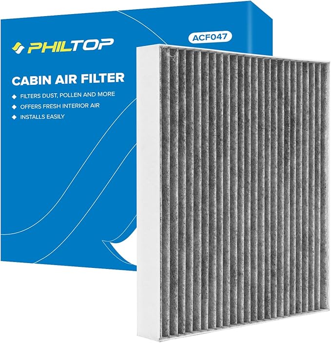 PHILTOP ACF047 (CF12160) Premium Cabin Air Filter, Replacement for Kona (2018-2021), Tucson (2016-2021), Venue (2020-2021), Seltos (2021), Soul (2020-2021), Sportage (2017-2022)