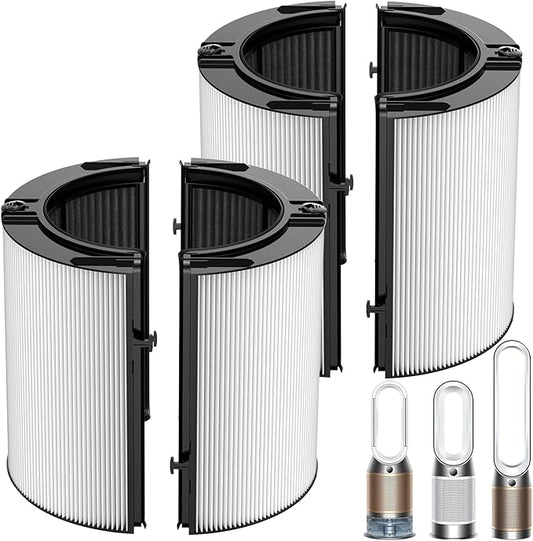 360° Combi Glass H13 Hepa + Activated Carbon Filter Compatible with Dyson TP07 TP10 TP06 HP06 TP04 HP04 PH02 PH01 PH03 PH04 HP09 TP09 HP07 HP10 Air Purifier, 2-in-1 Replacement Filters, 2 Pack