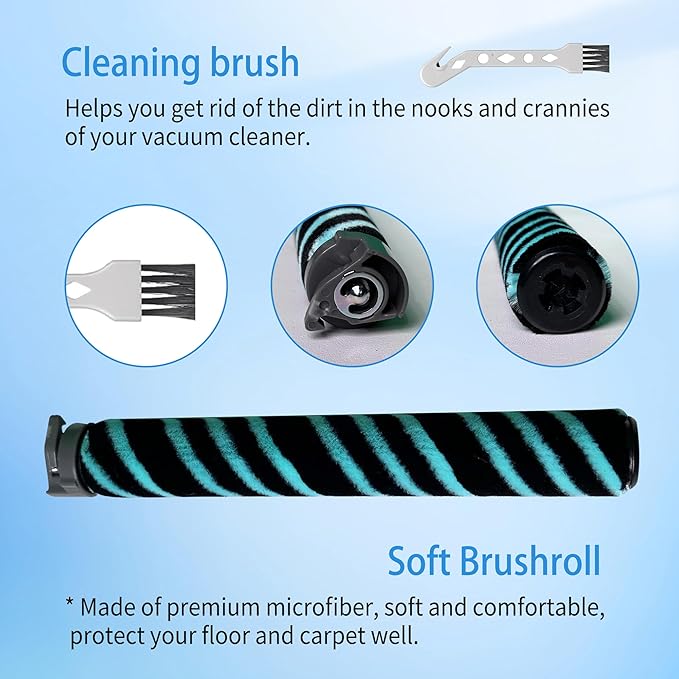 Replacement Parts Roller Brush & HEPA Filter Foam & Felt Filters Compatible with Shark Power Detect Upright AZ4000 AZ4002 AZ4002C Vacuum Cleaner