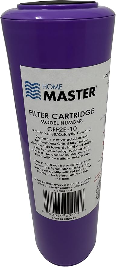 Home Master CFF2E-10 Jr Elite Replacement Fluoride Filter, Fits standard 10” housings, 5-stages, Activated Alumina, Catalytic & Activated Coconutshell carbons, KDF85 heavy metals filtration media