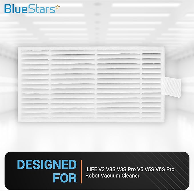 BlueStars 10pcs HEPA Filters Replacement for ILIFE V3s V3s pro V5 V5s V5s Pro V5s Pro 2 V5s Plus Noisz S5 Robotic Vacuum Cleaner - Filters ILIFE Robot Vacuum Filter