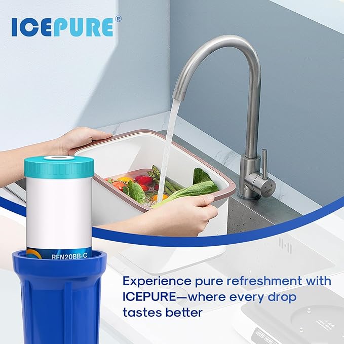 ICEPURE 20" x 4.5" GAC Filter, 5 Micron 20-Inch Whole House Granular Activated Carbon Water (GAC) Filter Replacement for GAC-20BB, FG25B-KS, FI-CAB20-BB, RFN20BB-C 1 Pack