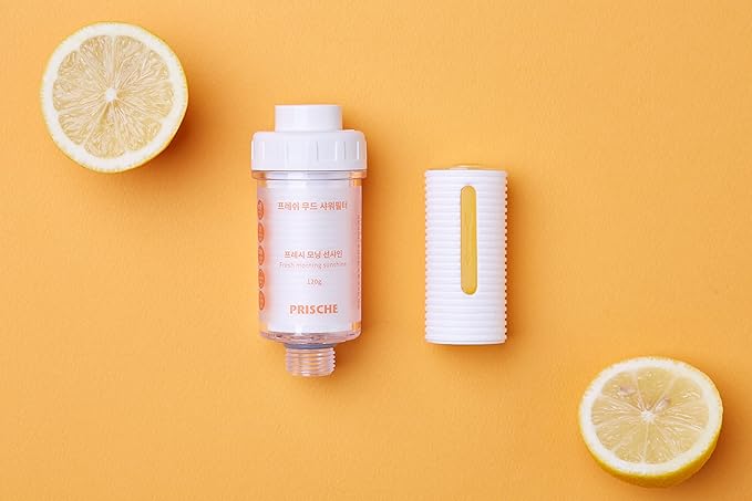 HubiCare Shower Infuser - Vitamin C Shower Filter, Hard Water Softener, Water Purifying, Chlorine & Fluoride Shower Filter, Head with Beads, Helps Dry Skin & Hair Loss (Fresh Morning Sunshine Refill)