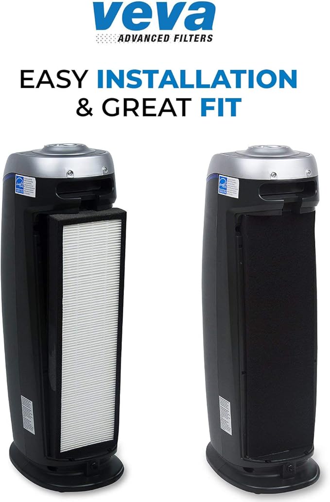 Veva HEPA Filter B Replacement, Compatible with Germ Guardian AC4825, AC4900CA, AC4850PT, AC4820 Air Purifier and FLT4825. Pack of 1 HEPA Filter / 4 Carbon Pre-Filters