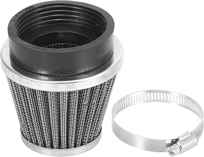 Motoforti 4pcs Universal 54mm Air Filter Cleaner Round Tapered Replacement for Motorcycle Black