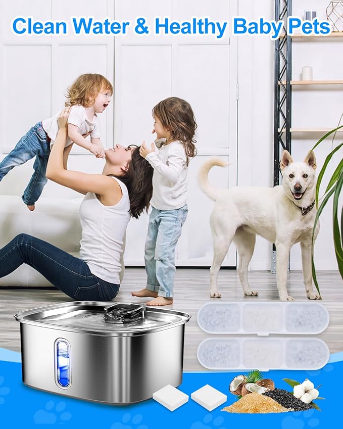 12+12 Pack Dog Fountain Water Bowl Filters Compatible with MAILOFY Pet Water Fountains WF530 9L/2.4GaL, Large Dog Dispenser Replacement Filter for Cat Automatic Waterer Fountain