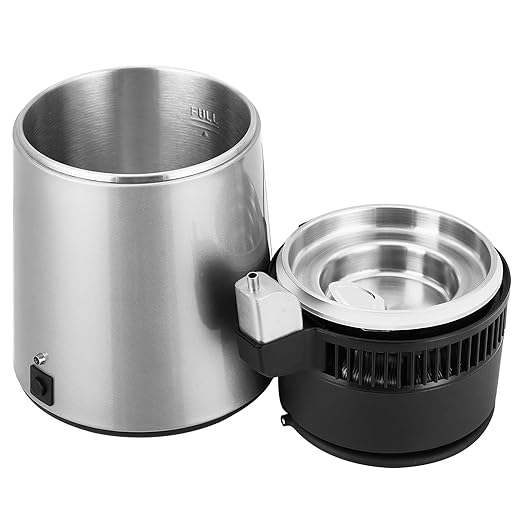4L Water Distiller,Household Stainless Steel Distilled Water Purifier,Countertop Distilled Water Maker,4 Litre Distilled Water Machine for Home.Silver.