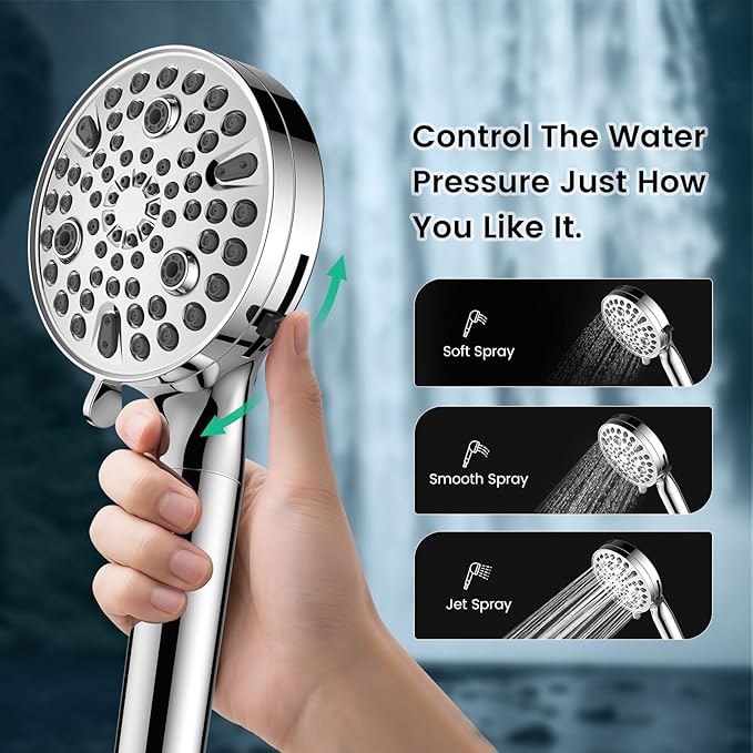 FEELSO 11-Spray Filtered Shower Head Handheld, High Pressure Showerheads with Filters Water Pressure Adjustment for Hard Water - Reduce Dry Skin, Power Wash to Clean Tub, Tile, Pets