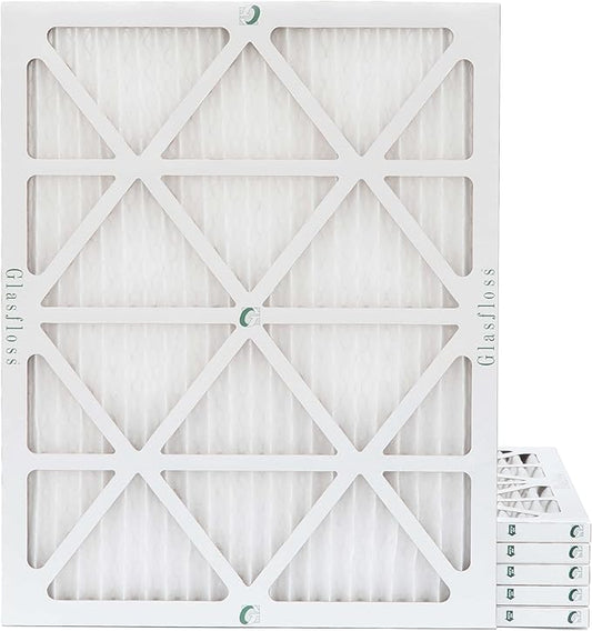 Glasfloss 16-3/8 x 21-1/2 x 1 MERV 10 Pleated Air Filters Box of 6. Replacement filters for Carrier, Payne, & Bryant.