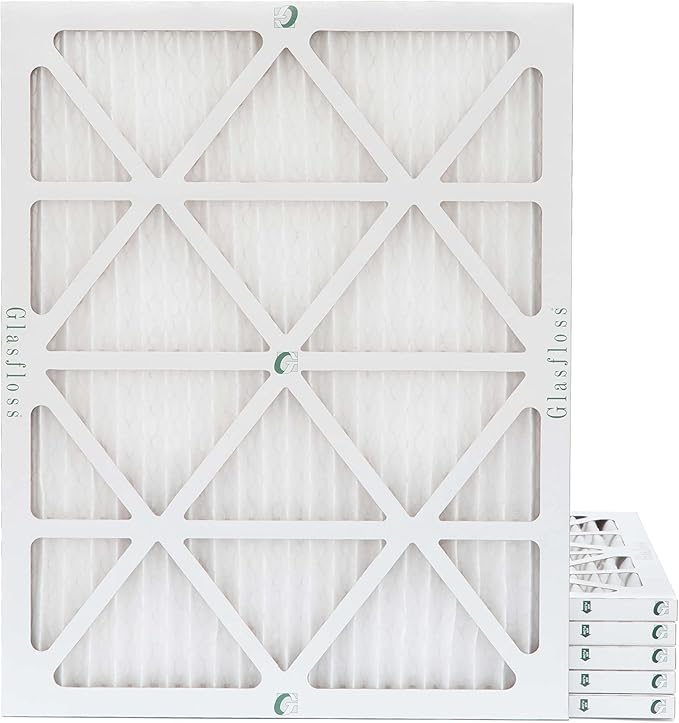 Glasfloss 21-1/2 x 23-5/16 x 1 MERV 10 Pleated Air Filters Box of 6. Replacement filters for Carrier, Payne, & Bryant.