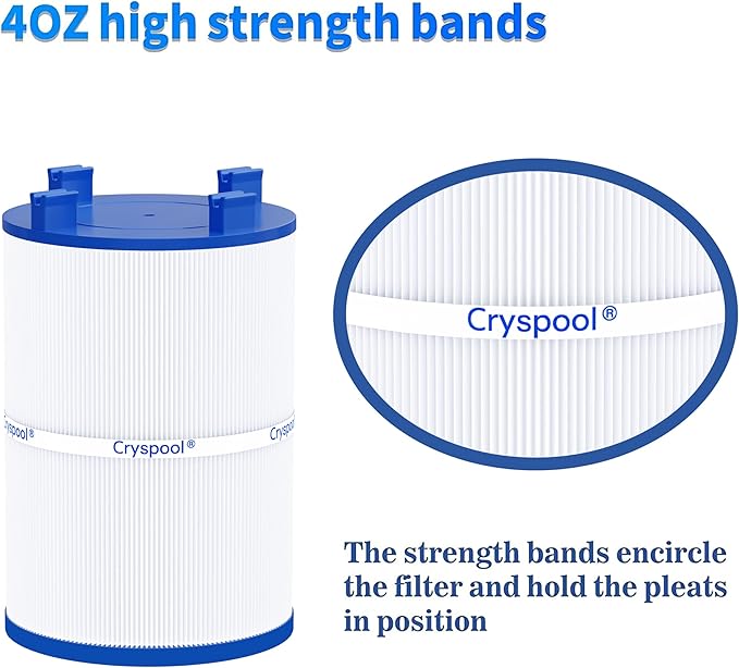 Cryspool® 07120 Filter Compatible with PD075-2000, C-7367, Dimension One 1561-00, FC-3059, 70759, AK-60035, 75 Sq. Ft Spa Filter Cartridge, 2 Pack