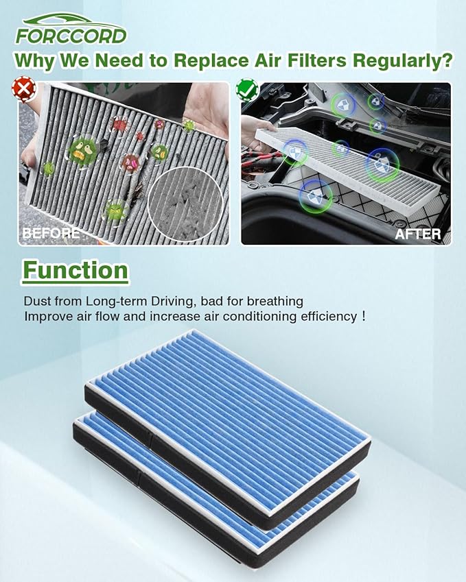 2-Pack CF8392A Cabin Air Filter Fits for Allure, Century, LACrosse, Regal, Impala, Monte Carlo, Oldsmobile Intrigue, Pontiac Grand Prix Activated Carbon Cabin Filter Car Accessories