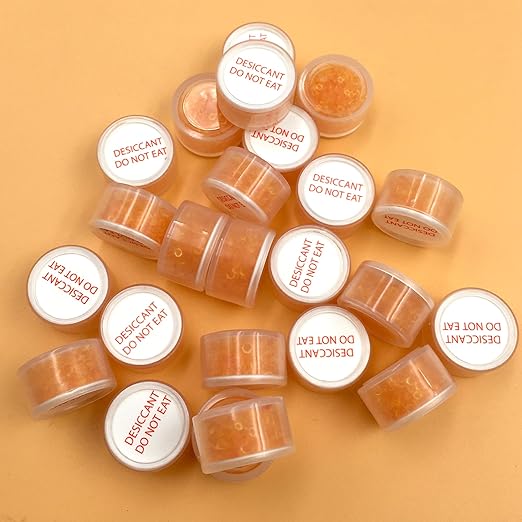 1 Gram 2000 Pack Desiccant Packs Food Grade, Silica Gel Capsule with Indicating Silica Gel Beads (Orange to White), Moisture Absorber Packets Silica Gel Packets