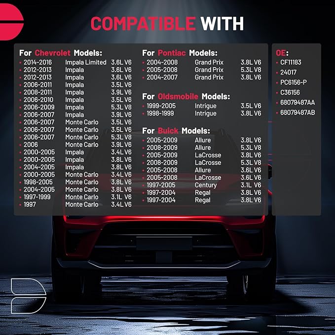 BDFHYK Cabin Air Filter with Activated Carbon Compatible with Chevry Impala 2000-2013, Monte Carlo 1997-2007, Compatible with Buick Allure/LaCrosse 2005-2009, Regal 1997-2004, Replace# CF8392A