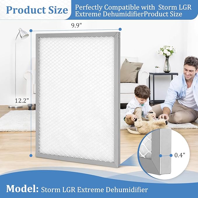4 Pack, MERV-8 Air Filter Compatible with Alorair Commercial Dehumidifiers Storm LGR Extreme,12.2"x9.9"x0.4", Only Applicable to Storm LGR Extreme Dehumidifier