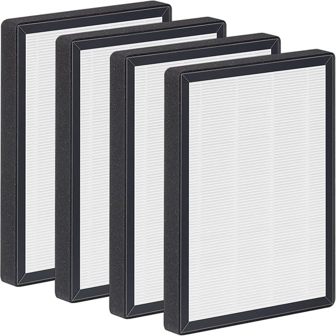 ProHEPA 9000 True HEPA Replacement Filters Compatible with VEVA ProHEPA 9000 Puri-fiers, 4 pack H13 True HEPA Filters & 4 Activated Carbon Pre-Filters