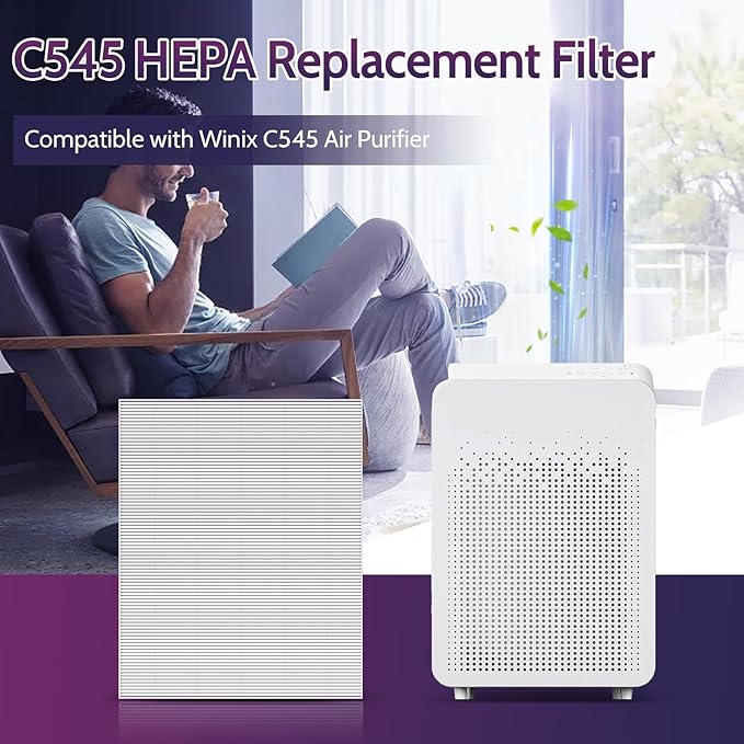 C545 Replacement Filter Compatible with Winix C545 Air Purifier, 4 Pack C545 True HEPA Type S, Part Number 1712-0096-00