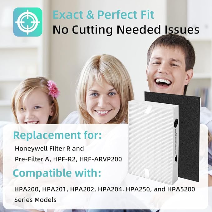 APPLIANCEMATES HPA200 HEPA Filter Replacement for Honeywell HPA200 HRF-ARVP200 Series Air Purifiers HPA200, HPA201, HA202, HPA204, HPA250