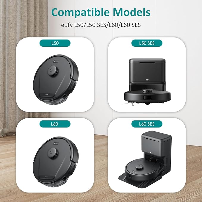 eufy L60 Replacement Parts Compatible with eufy L60 & L50 Series L60 SES/L50 SES Robot Vacuums L50 Replacement Parts Accessories Kit Brush, Filter Combo