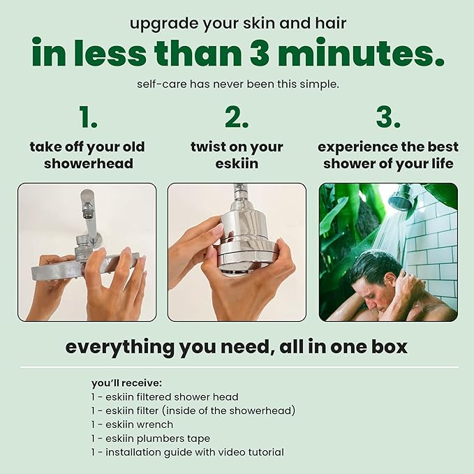 Shower Head Water Filter Replacement For The Eskiin Showerhead - High Pressure Shower Heads Replacement For Smooth Hair & Skin - Replacement Cartridge Fits The Eskiin Filtered Shower Head