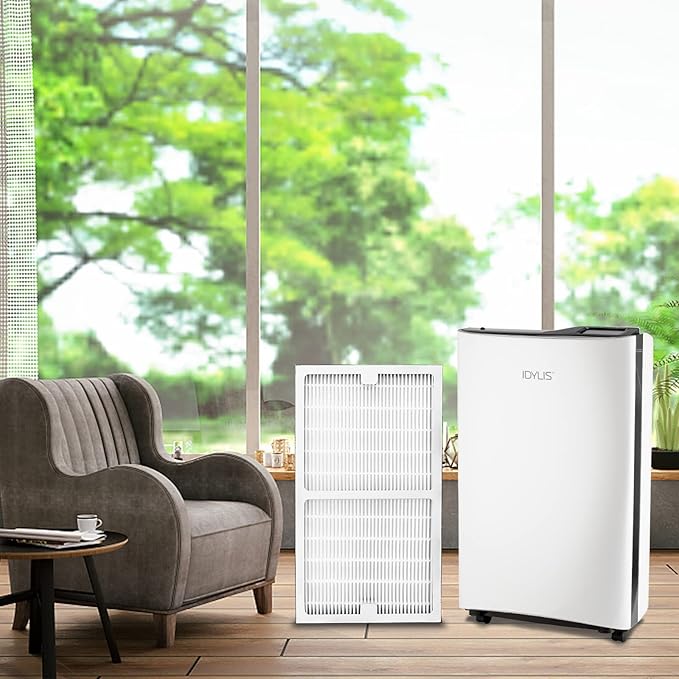 Gekufa Replacement Filter C Compatible with Idylis IAF-H-100C, IAP-10-200, IAP-10-280 for Idylis Air Purifiers Include 2 Filters & 2 Carbon Filters