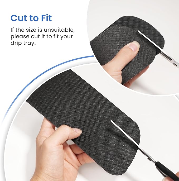 GLACIER FRESH Cuttable Refrigerator Drip Catcher, Water Absorbent Fridge Water Dispenser Drip Tray, Replacement for Whirlpool, GE, Samsung Fridge Accessories, Grey (Rectangular - 2pcs)