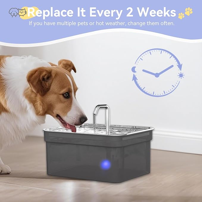 12 Pack Replacement Filter for SIBAYS & Kastty 355oz / 2.8Gal / 10.5L Large Dog Water Fountain, Coconut Shell Activated Carbon Pet Water Fountain Filters with 12 Pack Sponges