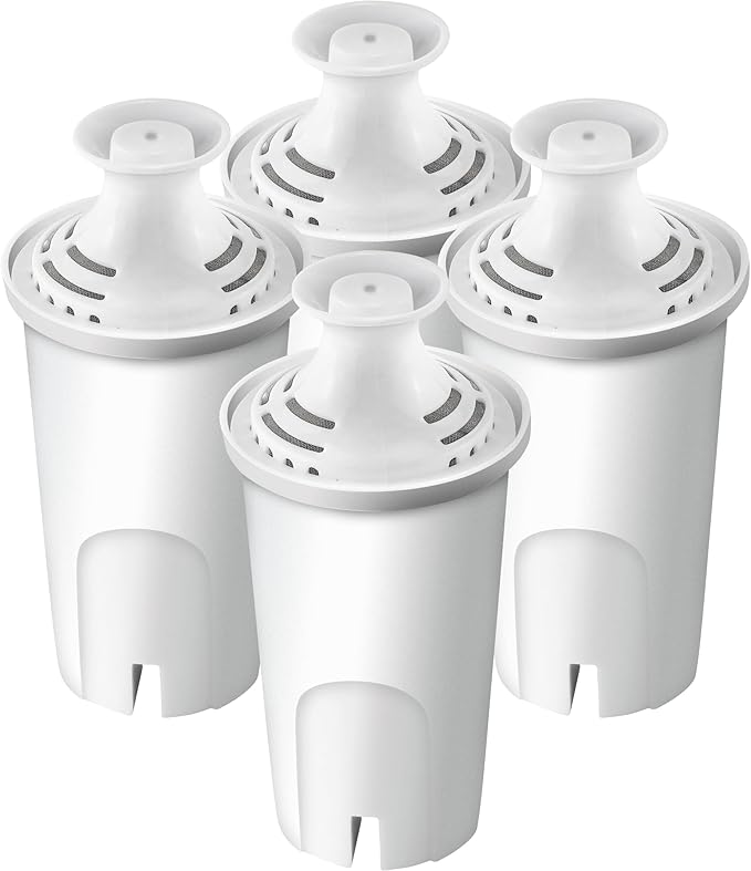 Replacement for Brita Water Filter Pitchers Dispensers, Classic 35557, Ob03, Mavea 107007- BPA-Free, Reduce Tds - 4 Filters for Pitchers- by TOMOON