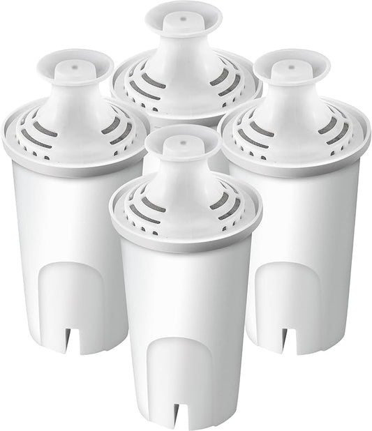 Replacement for Brita Water Filter Pitchers Dispensers, Classic 35557, Ob03, Mavea 107007- BPA-Free, Reduce Tds - 4 Filters for Pitchers- by TOMOON