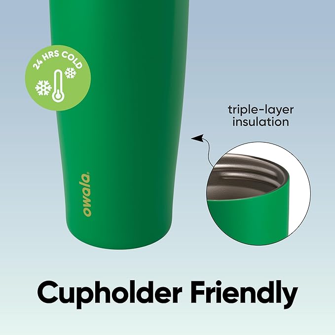 Owala FreeSip Sway Insulated Stainless Steel Water Bottle with Two-Way Spout, Built-In Straw and Bucket Handle, Made for Travel, School, and Sports, 40oz, BPA Free, Leak Proof, Putting Green