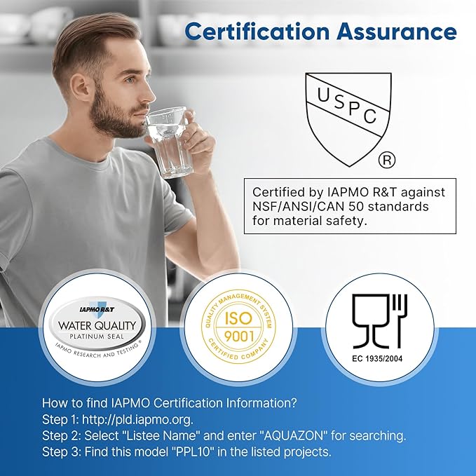 PUREPLUS 20 Micron 10"x2.5" Whole House Pleated Sediment Filter for Well Water, Replacement Cartridge for Universal 10 inch RO System, W50PE, WFPFC3002, SPC-25-1050, FM-50-975, 801-50, WB-50W, 4Pack