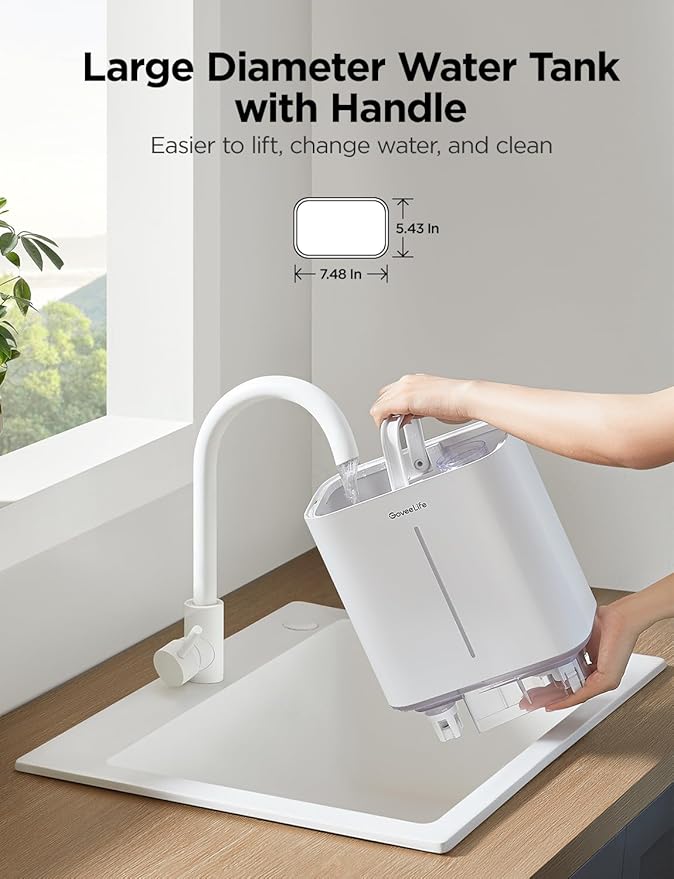 GoveeLife Humidifiers for Bedroom, 4.5L Smart Cool Mist Air Humidifiers with Scent Diffuser & Nightlight, 40H Runtime, Easy to Clean, Quiet Top Fill Ultrasonic Humidifiers for Plant, Large Room, Baby