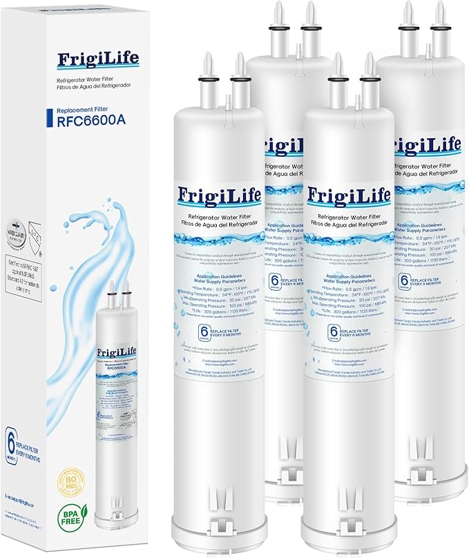 RFC6600A Refrigerator Water Filter Compatible with EDR3RXD1, Everydrop Filter 3, 4396841, 4396710, Kenmore 46-9083, 46-9030, 9030, 9083, KAD3RXD1, WHR3RXD1, 4PACK